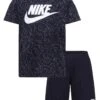 Nike Younger Boys Club Seasonal Tee & Short Set - Black