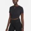 Nike The One Twist Cropped Short Sleeve T-Shirt - Black