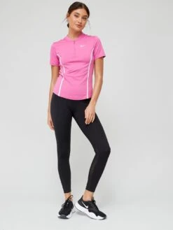 Nike Air Short Sleeve 1/4 Zip Running Top - Pink -Sport Sphere VHGJ4 SQ3 0000000063 PINK MDo