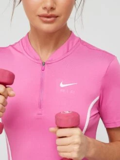 Nike Air Short Sleeve 1/4 Zip Running Top - Pink -Sport Sphere VHGJ4 SQ5 0000000063 PINK MDd1