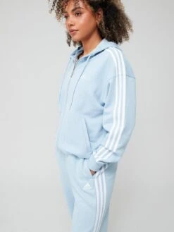 Adidas Sportswear Essentials 3-stripes French Terry Oversized Full-zip Hoodie - Blue -Sport Sphere VHZJP SQ6 0000000020 BLUE MDd2
