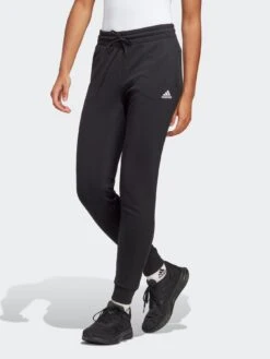 Adidas Sportswear Essentials Linear French Terry Cuffed Joggers - Black/White