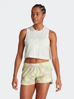 Adidas Performance Train Essentials Cotton 3-stripes Crop Tank Top - Grey