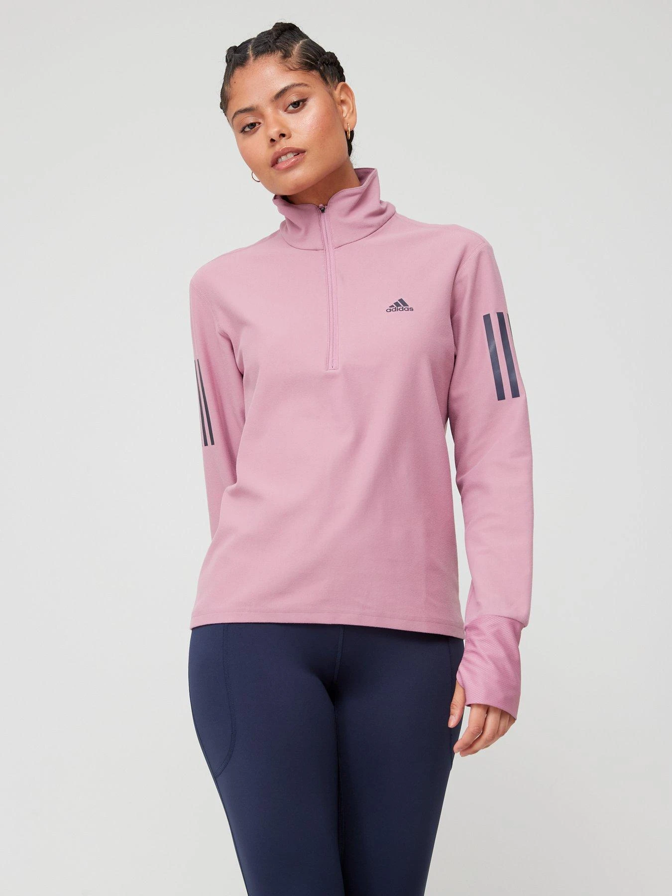 Adidas Performance Own The Run Running 1/2 Zip Sweatshirt - Pink 6 Adidas Performance Own The Run Running 1/2 Zip Sweatshirt - Pink - Image 6