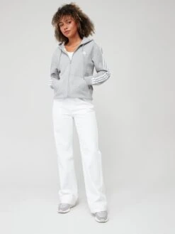 Adidas Sportswear Essentials 3-stripes French Terry Regular Full-zip Hoodie - Grey -Sport Sphere VHZM5 SQ3 0000000005 GREY MDo