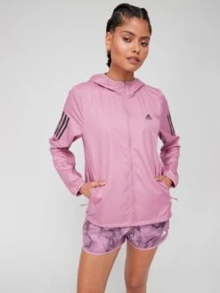 Adidas Performance Own The Run Hooded Running Windbreaker - Pink