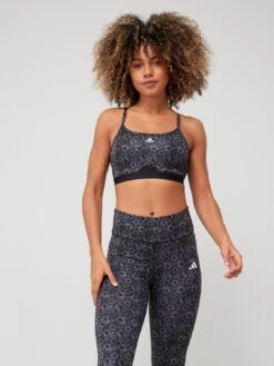 Adidas Performance Aeroreact Training Light-support Bra Floral Print - Black/Multi -Sport Sphere VHZR6 SQ5 0000000292 BLACK MULTI MDd1