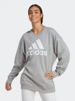 Adidas Sportswear Essentials Big Logo Oversized French Terry Sweatshirt - Grey/White