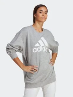 Adidas Sportswear Essentials Big Logo Oversized French Terry Sweatshirt - Grey/White -Sport Sphere VHZS3 SQ3 0000000005 GREY MDo