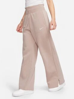 Nike Phoenix High-Waisted Wide-Leg Sweatpants - Light Brown