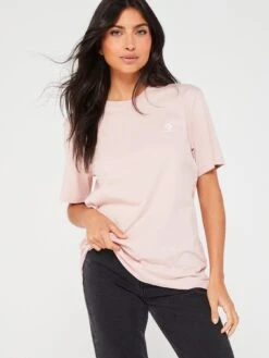 Converse Classic Fit Left Chest Star Chev Emb Ss Tee - Pink