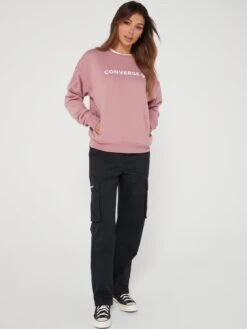 Converse Wordmark Big Logo Boyfriend Crew - Pink -Sport Sphere VJUHO SQ3 0000000063 PINK MDo
