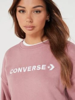 Converse Wordmark Big Logo Boyfriend Crew - Pink -Sport Sphere VJUHO SQ4 0000000063 PINK MDd