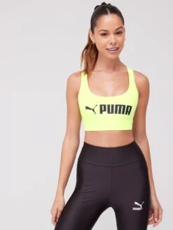 Puma Womens Mid Impact Womens Fit Bra - Green