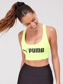 Puma Womens Mid Impact Womens Fit Bra - Green -Sport Sphere VJUX8 SQ5 0000000047 GREEN MDd1