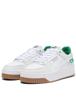 Puma Carina Street Wip - White/Green -Sport Sphere VJV0L SQ3 0000000329 WHITE GREEN SLf