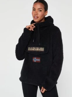 NAPAPIJRI Burgee Sherpa Half Zip Hoodie - Black