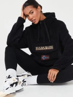 NAPAPIJRI Burgee Sherpa Half Zip Hoodie - Black -Sport Sphere VKBIU SQ4 0000000004 BLACK MDd