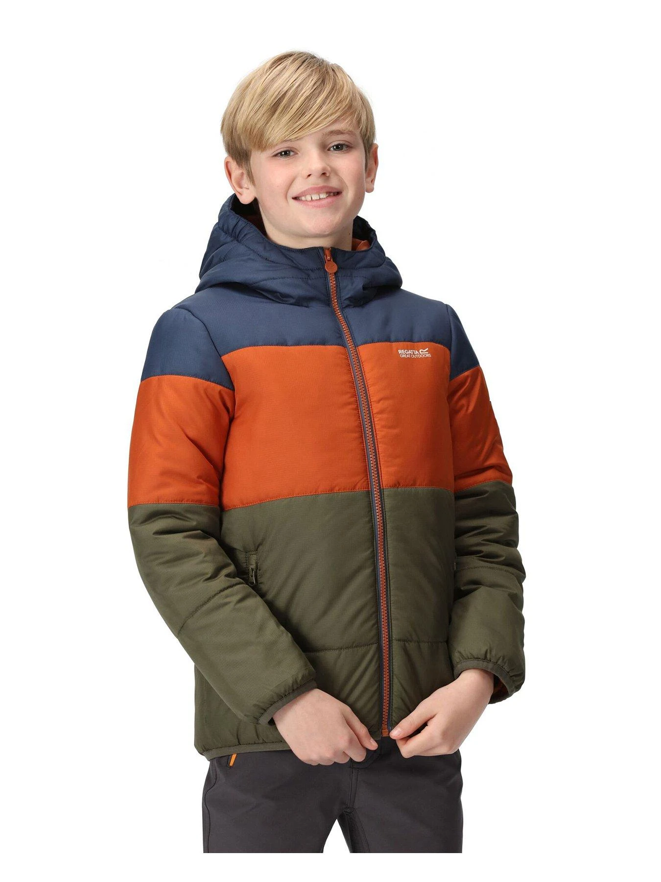 Regatta Kids Lofthouse VII Insulated Jacket - Khaki/Blue 1 Regatta Kids Lofthouse VII Insulated Jacket - Khaki/Blue