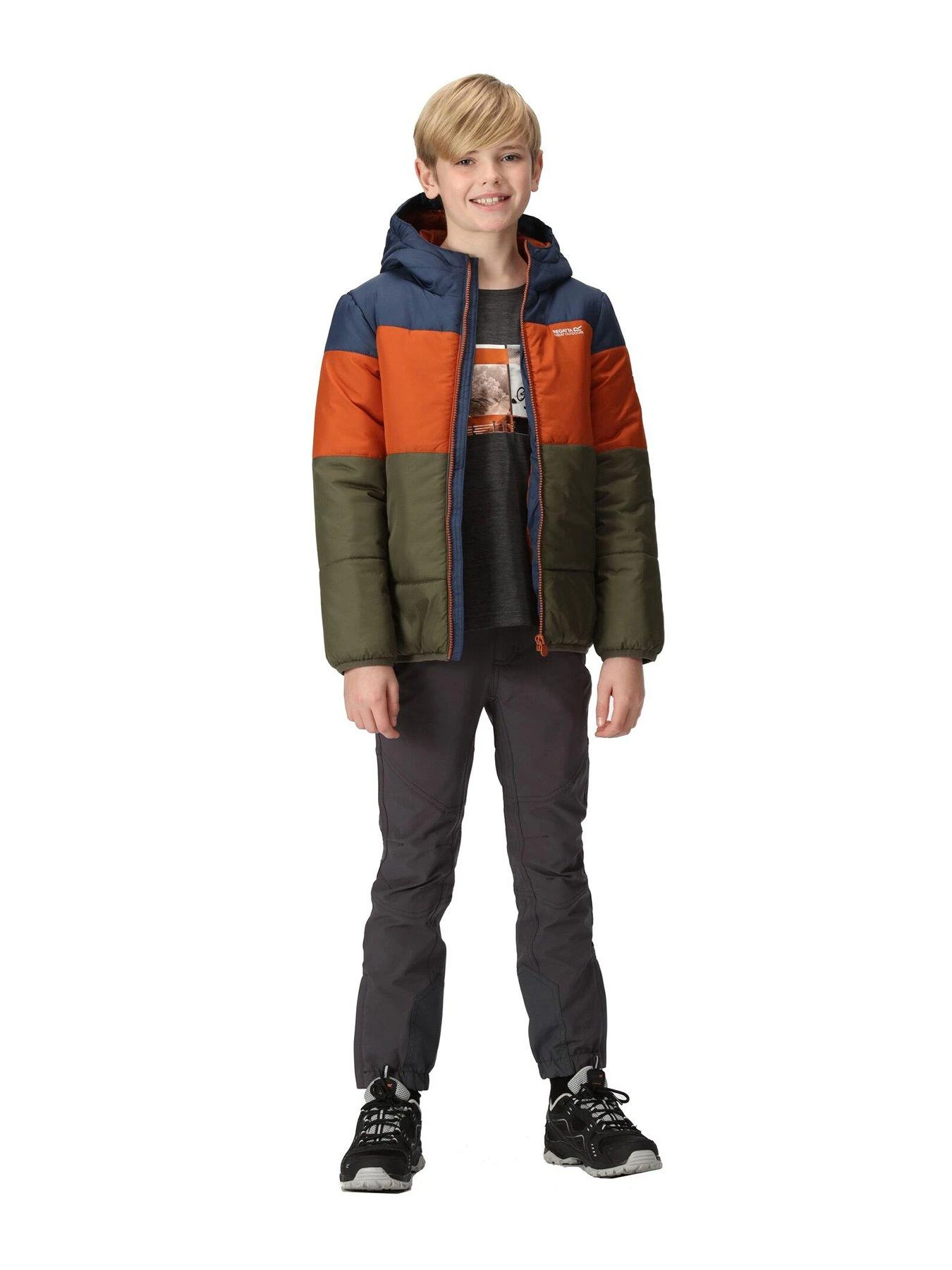 Regatta Kids Lofthouse VII Insulated Jacket - Khaki/Blue 3 Regatta Kids Lofthouse VII Insulated Jacket - Khaki/Blue - Image 3