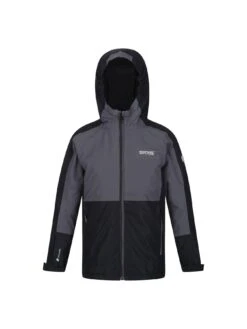 Regatta Unisex Beamz III Waterproof Jacket With Sleeve Torch - Black/Grey -Sport Sphere VKELK SQ4 0000000004 BLACK SLd