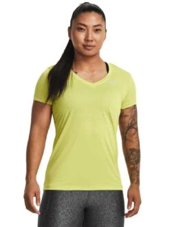 UNDER ARMOUR Training Tech Training V-Neck T-Shirt - Yellow