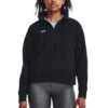 UNDER ARMOUR Womens Training Rival Fleece 1/2 Zip - Black/White