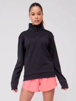 UNDER ARMOUR Womens Training Fleece 1/2 Zip - Black