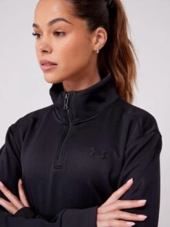 UNDER ARMOUR Womens Training Fleece 1/2 Zip - Black -Sport Sphere VKIN7 SQ4 0000000004 BLACK MDd