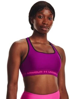 UNDER ARMOUR Training Heat Gear Armour Medium Support Crossback Sports Bra - Purple