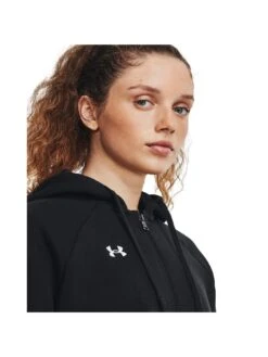 UNDER ARMOUR Womens Training Rival Fleece Full Zip Hoodie - Black/White -Sport Sphere VKIO3 SQ4 0000000019 BLACK WHITE MDd