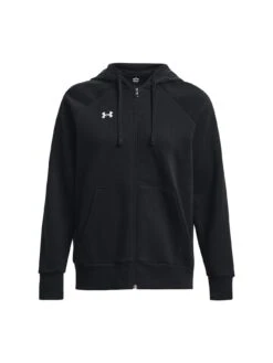 UNDER ARMOUR Womens Training Rival Fleece Full Zip Hoodie - Black/White -Sport Sphere VKIO3 SQ5 0000000019 BLACK WHITE MDd1