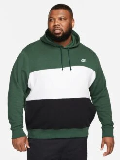 Nike Club Colour Block Hoodie - Green (Plus Size)