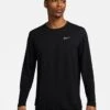 Nike Dri-Fit Miler Long Sleeve Running Top - Black
