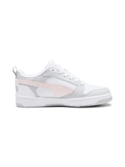 Puma Junior Rebound V6 Low Trainers - White/Pink -Sport Sphere VKPMJ SQ6 0000000524 WHITE PINK SLd
