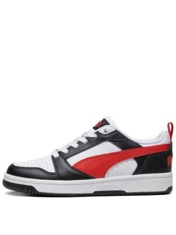 Puma Junior Rebound V6 Low Trainers - White/Red