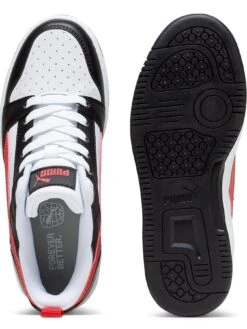 Puma Junior Rebound V6 Low Trainers - White/Red -Sport Sphere VKPOS SQ5 0000000304 WHITE RED SLu