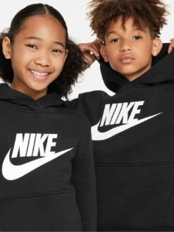 Nike Older Unisex Club Fleece Big Logo Hoodie - Black/White -Sport Sphere VKYOR SQ4 0000000019 BLACK WHITE SLd