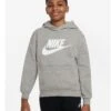 Nike Older Unisex Club Fleece Big Logo Hoodie - Dark Grey