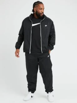 Nike NSW Lined Woven Tracksuit - Black/White (Plus Size)
