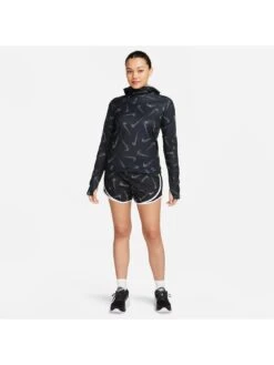Nike Swoosh Hooded Printed Running Jacket - Black -Sport Sphere VL30O SQ3 0000000004 BLACK MDo