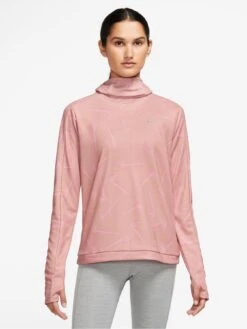 Nike Swoosh Hooded Printed Running Jacket - Red