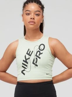Nike Pro Dri FIT Crop Tank Graphic Print - Brown
