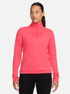 Nike Dri-FIT Pacer Women's 1/4-Zip Pullover Top - Bright Orange