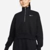 Nike Sportswear Phoenix Fleece Women's Oversized 1/2-Zip Crop Sweatshirt - Black