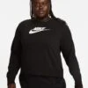 Nike Sportswear Club Fleece Logo Crew-Neck Sweatshirt - Black/White (Curve)