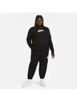 Nike Sportswear Club Fleece Logo Crew-Neck Sweatshirt - Black/White (Curve) -Sport Sphere VL36H SQ3 0000000019 BLACK WHITE MDo