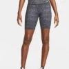 Nike One High-Waisted 7" Printed Biker Shorts - Black/White