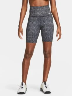 Nike One High-Waisted 7" Printed Biker Shorts - Black/White