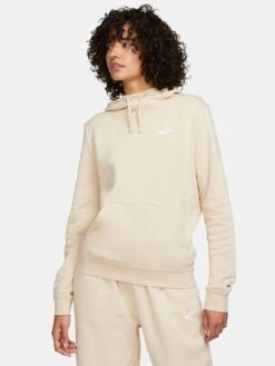Nike Sportswear Club Fleece Women's Funnel-Neck Hoodie - Beige 